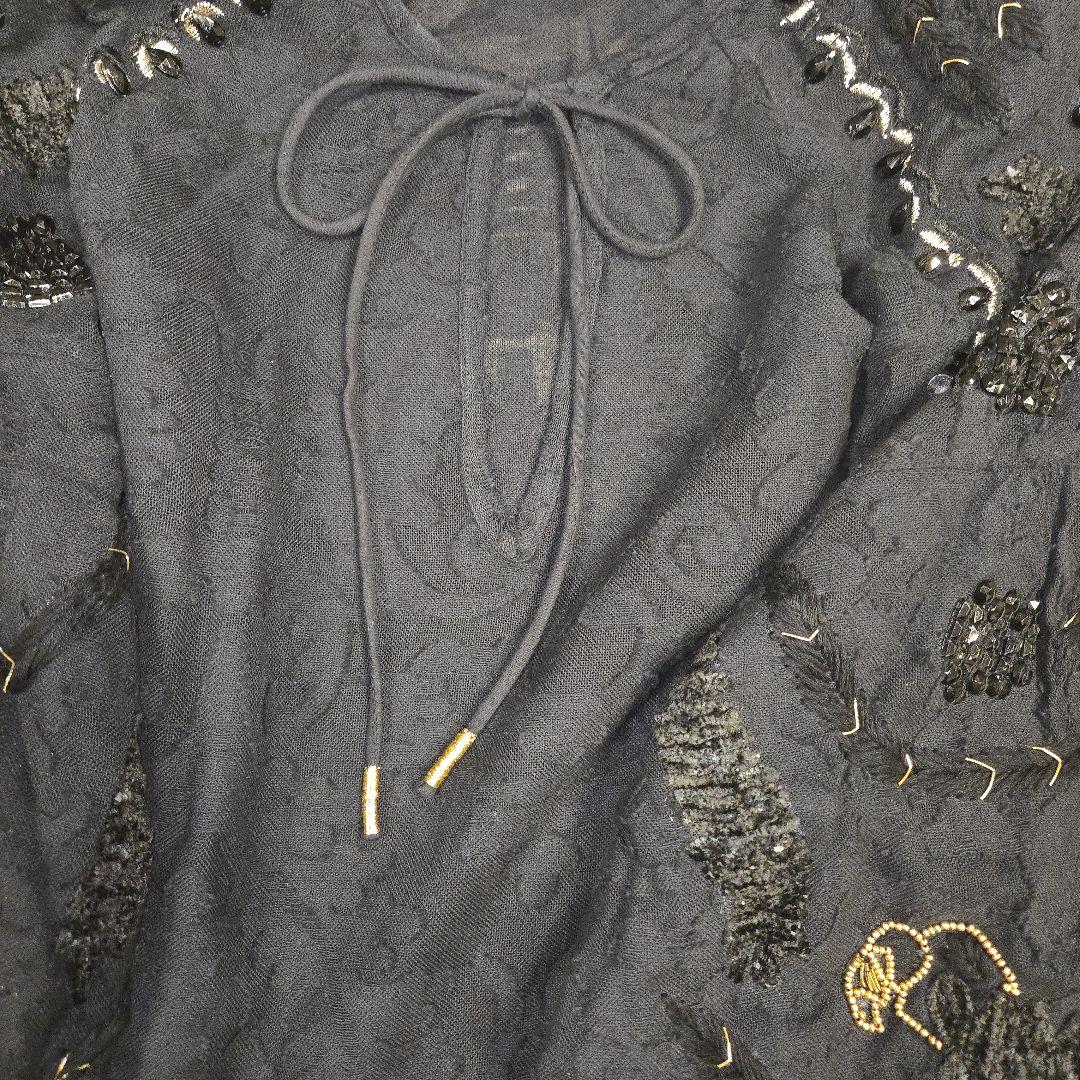 ヤマダヤ福袋2026　ブラック刺繍バルーンスリーブワンピース