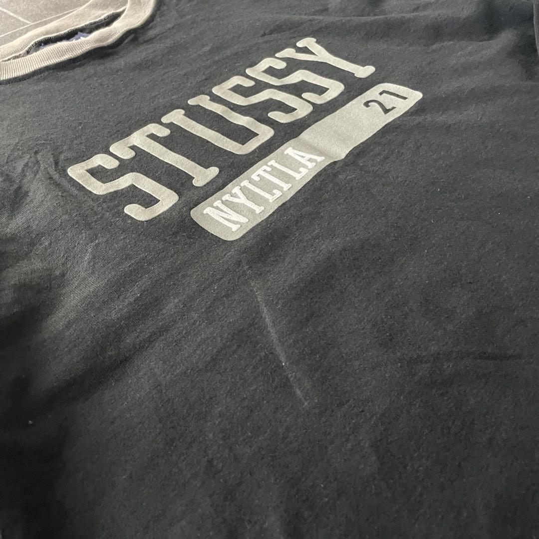 90's usa製 紺タグ Stussy ステューシー L/S Tee 黒 L
