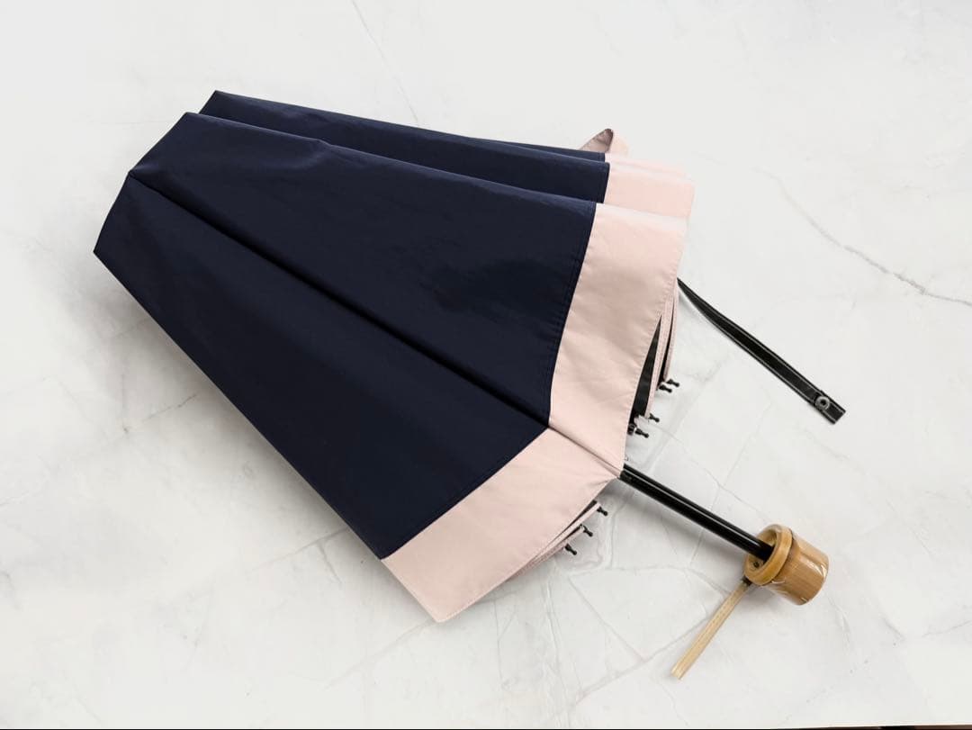 芦屋ロサブラン 折りたたみ日傘 3段折り コンビ ネイビー×ピンク