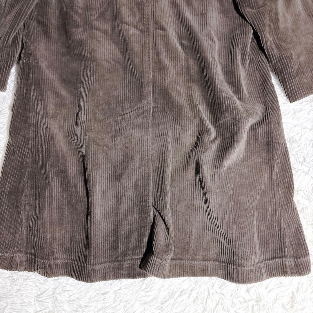 YSL イヴサンローラン コーデュロイコート 茶 メンズS相当 ロング