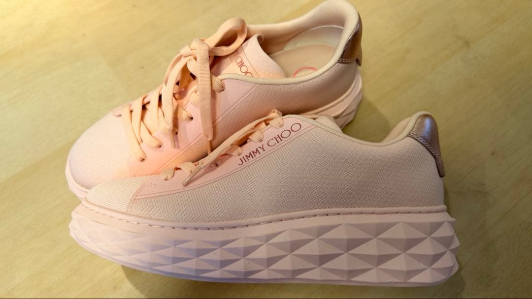【新品未使用】JIMMY CHOO ピンク 厚底スニーカー 38 サイズ