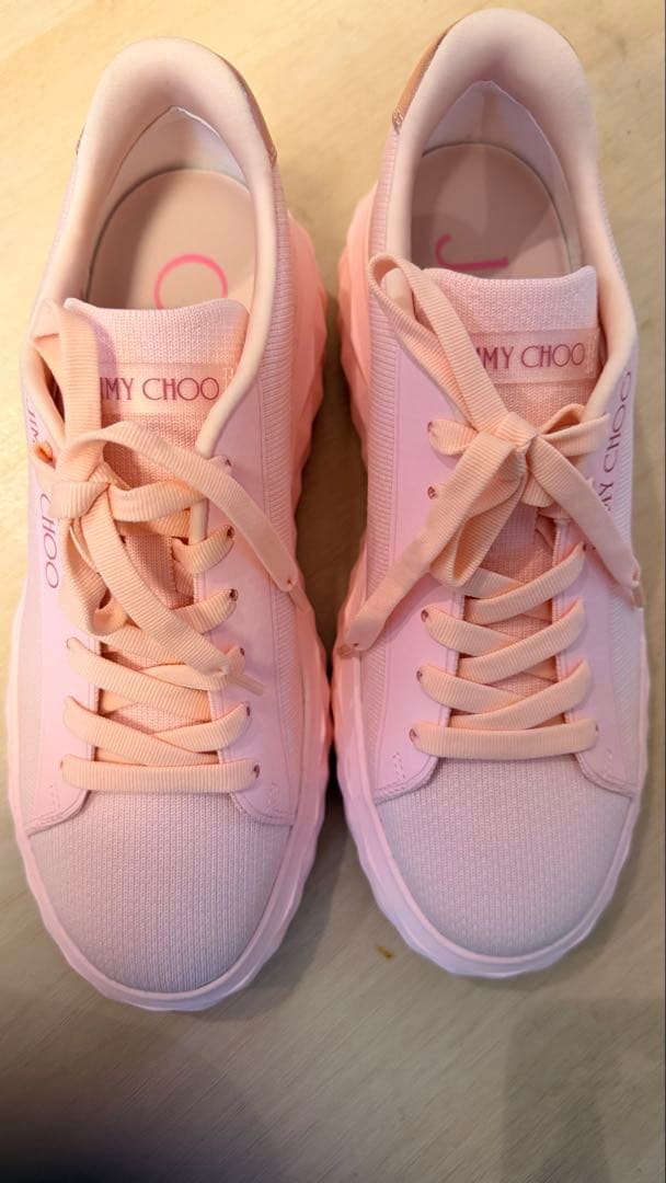 【新品未使用】JIMMY CHOO ピンク 厚底スニーカー 38 サイズ