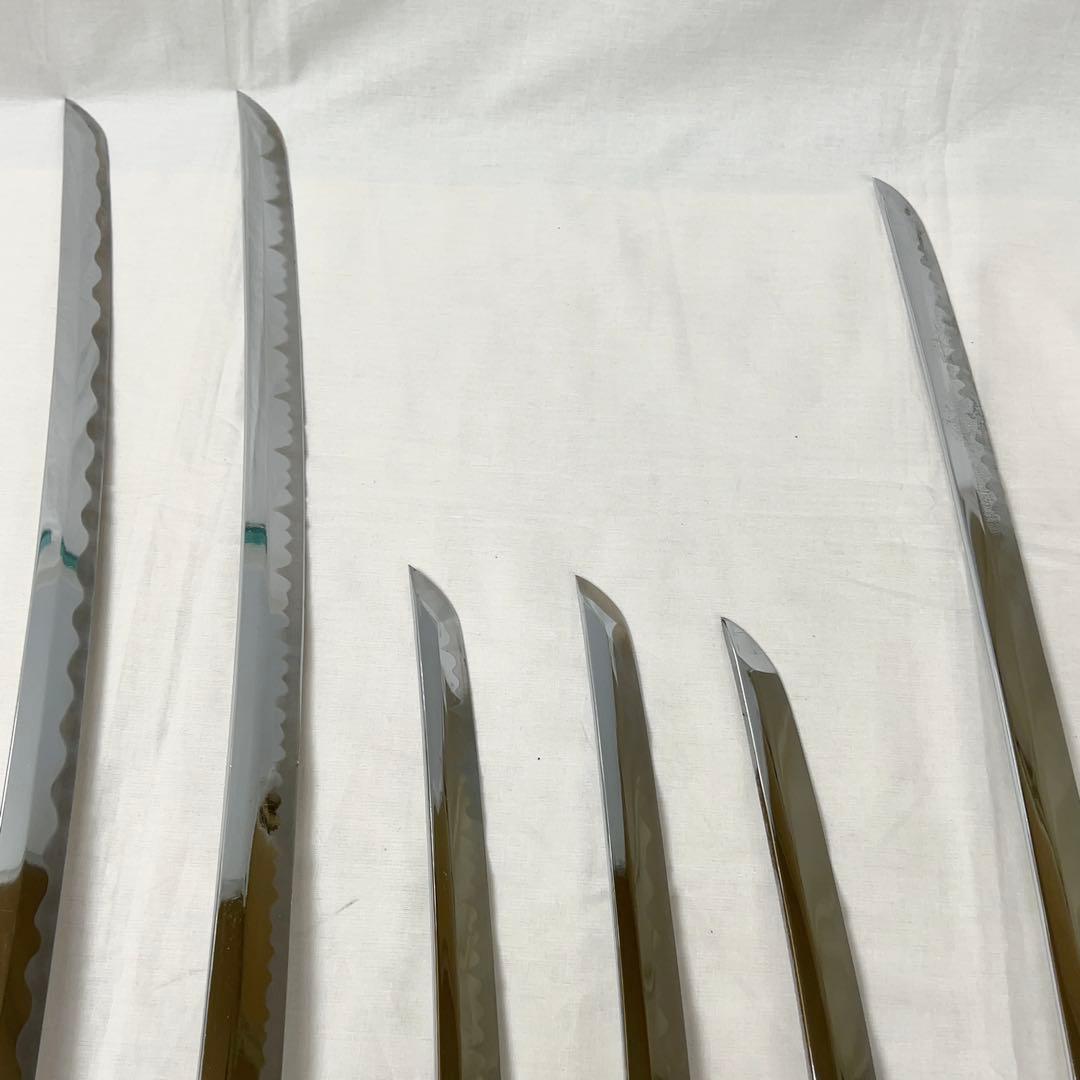 【傷あり】B 模造刀 10本 まとめ 透かし鍔 太刀鍔 太刀 脇差 白鞘