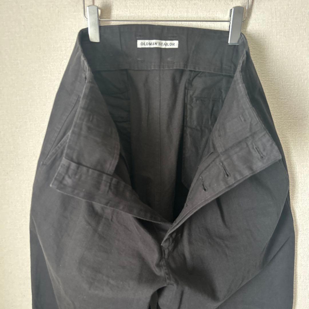 OLD MAN'S TAILOR 黒 ワイドチノパン