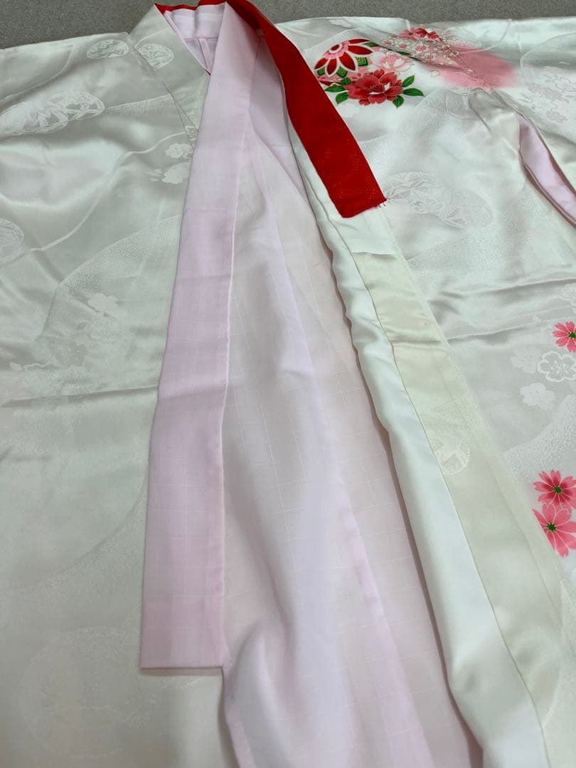 新品★七五三　きものと長襦袢　2点　四つ身　正絹（表地のみ）　C08