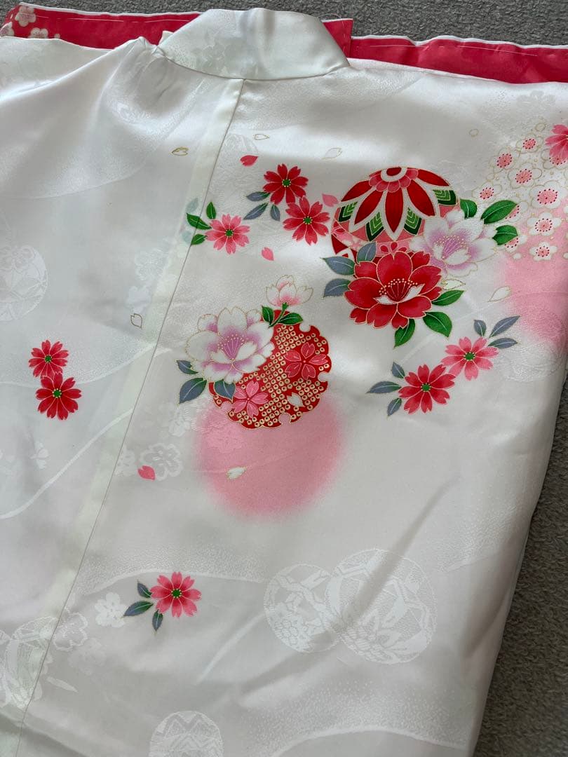 新品★七五三　きものと長襦袢　2点　四つ身　正絹（表地のみ）　C08