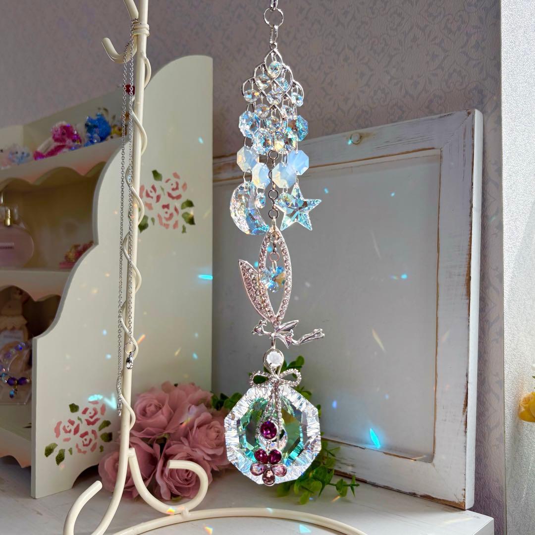 ブルーAB✩.*˚SWAROVSKIサンキャッチャー