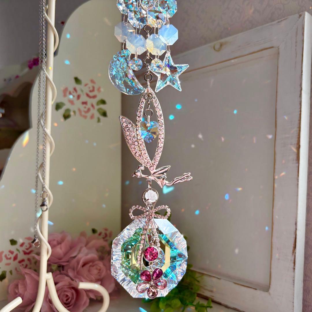 ブルーAB✩.*˚SWAROVSKIサンキャッチャー