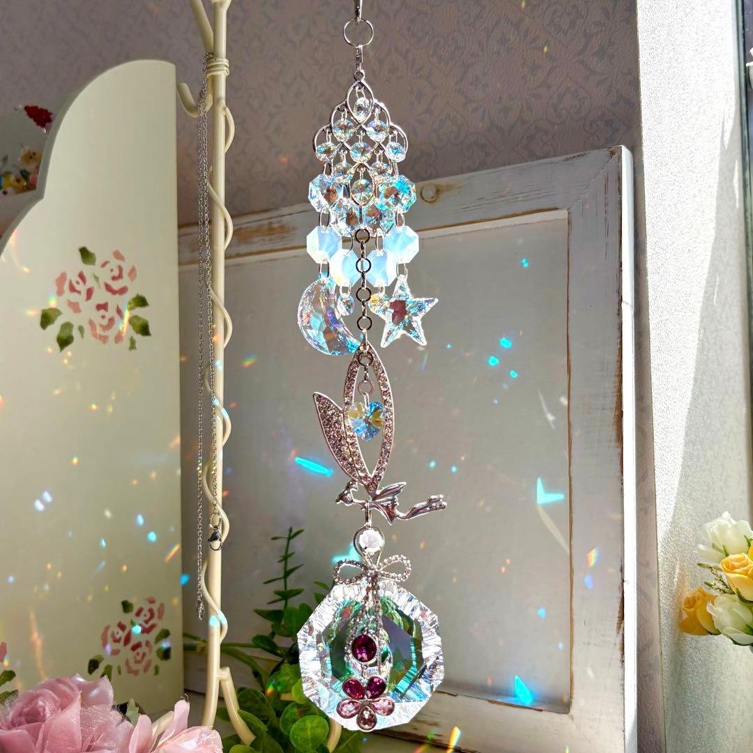 ブルーAB✩.*˚SWAROVSKIサンキャッチャー