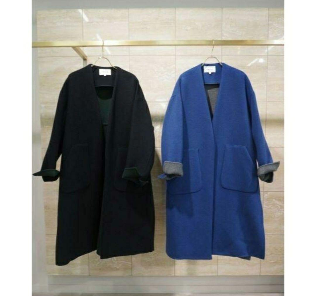 ENFOLD エンフォルド ノーカラーウールコート 新品