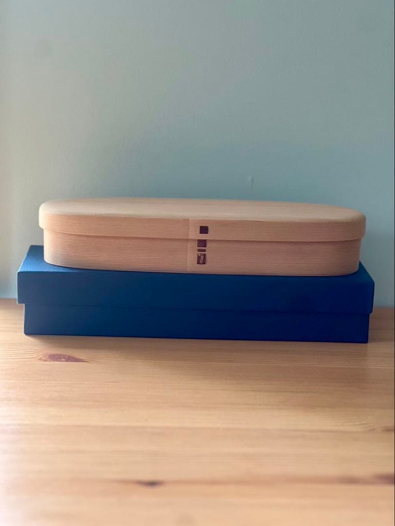 【新品未使用】柴田慶信商店　長手弁当箱　（大）秋田杉 白木　曲げわっぱ　弁当　②