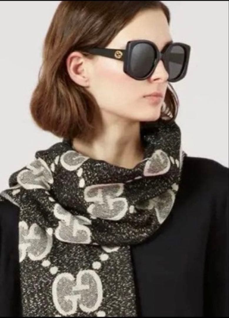 GUCCI ラメジャガード　ストール