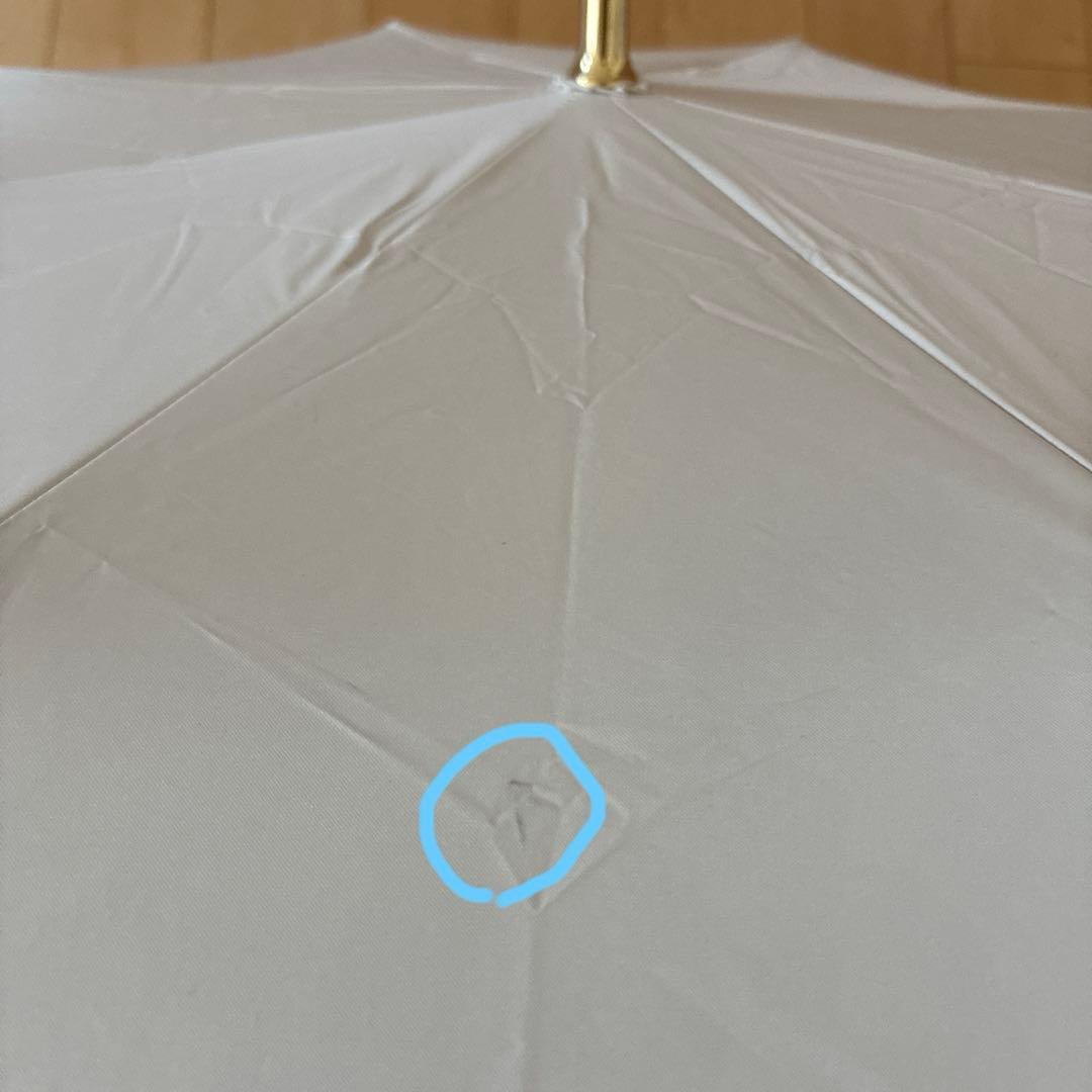 ビューランス　持ち手付きホワイト×ブラックフリル　晴雨兼用日傘①若干汚れあり！