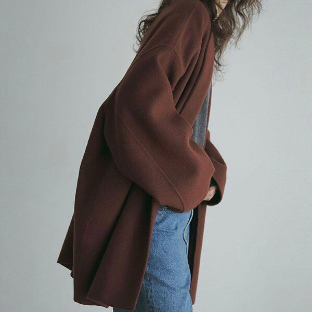 ETRE TOKYO ウールリバーコクーンコート ブラウン M