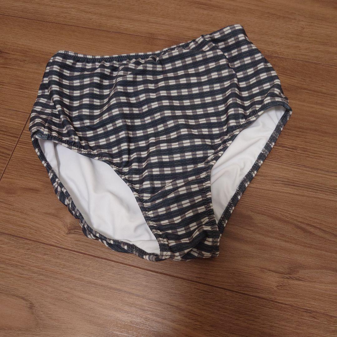 チェック柄　ビキニ　スカートセット FREEサイズ　グリーンレーベル