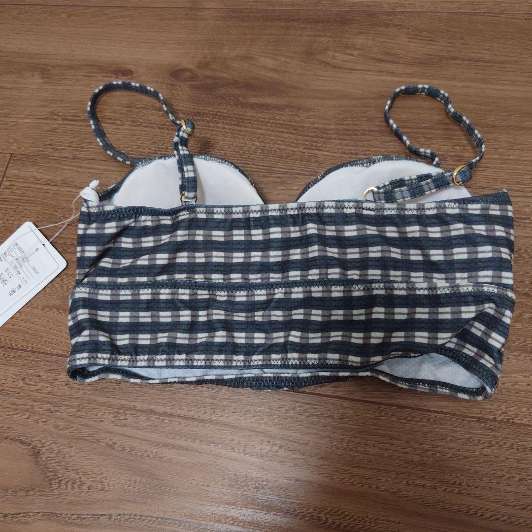 チェック柄　ビキニ　スカートセット FREEサイズ　グリーンレーベル