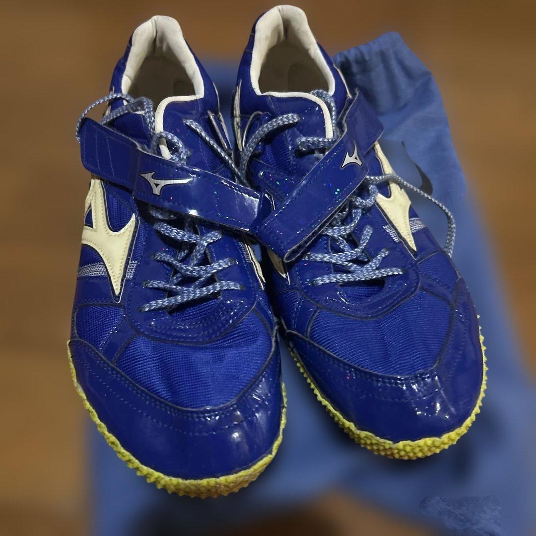 Mizuno スパイクシューズ 青 ベルクロ