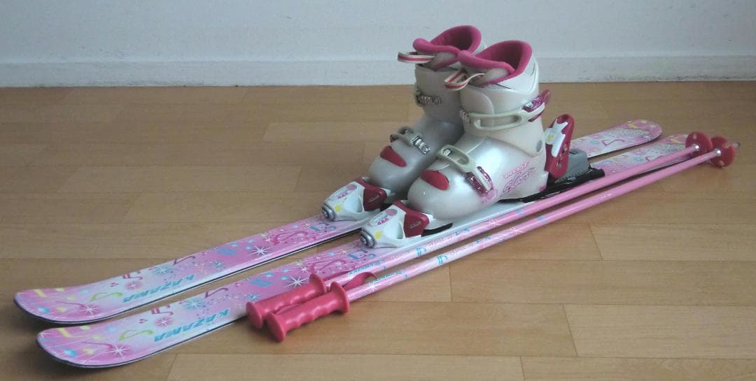 ■■送料無料■KAZAMA■子供用スキーセット■116/22■WAX■女の子■■