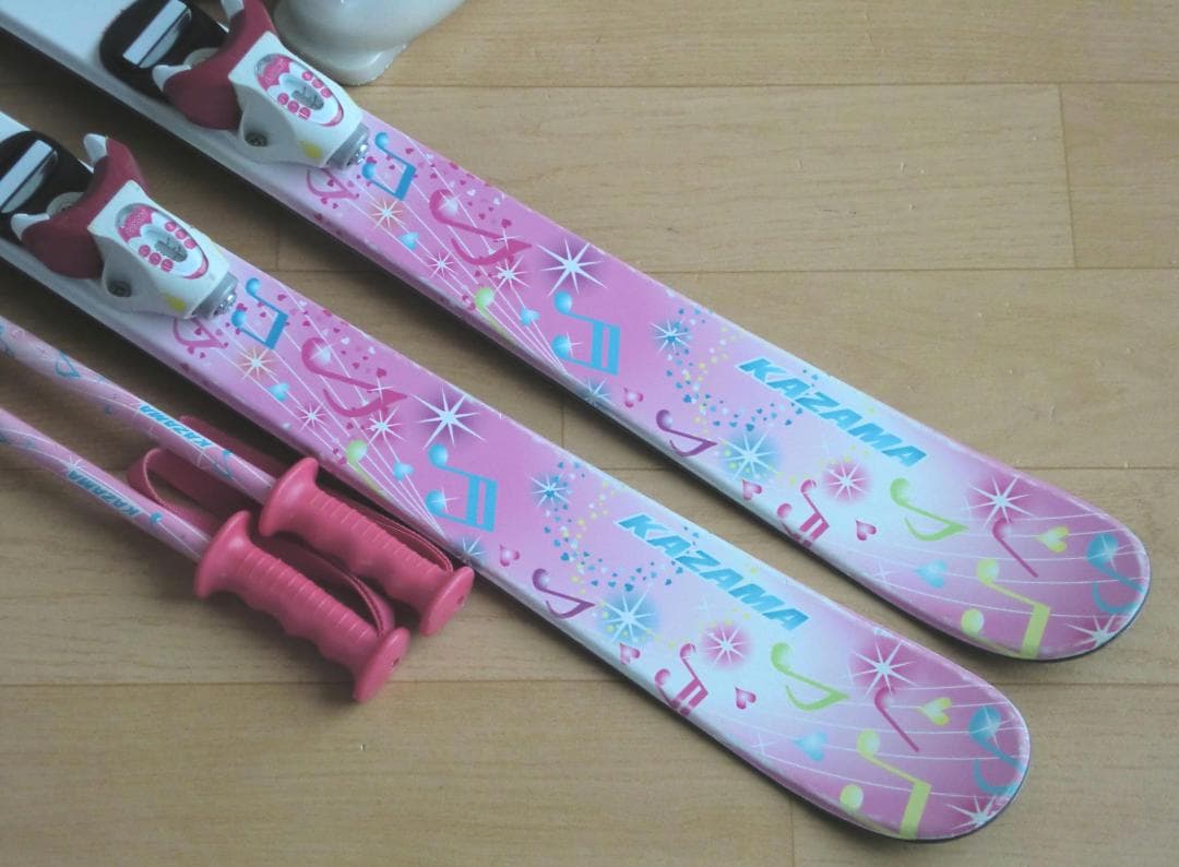 ■■送料無料■KAZAMA■子供用スキーセット■116/22■WAX■女の子■■