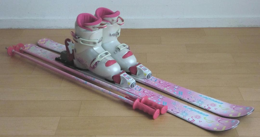 ■■送料無料■KAZAMA■子供用スキーセット■116/22■WAX■女の子■■