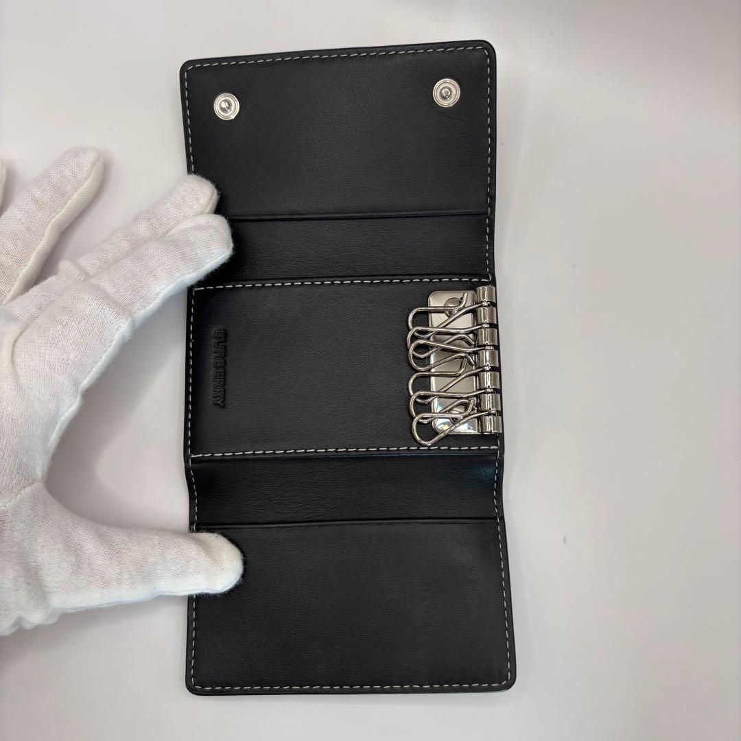 美品　BURBERRY キーケース　6連　ノバストライプ　チェック　ブラウン