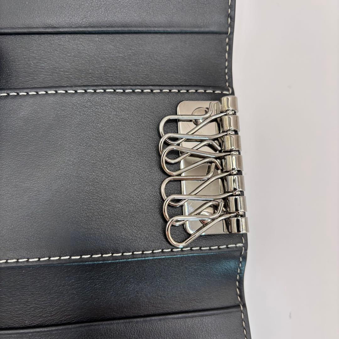 美品　BURBERRY キーケース　6連　ノバストライプ　チェック　ブラウン