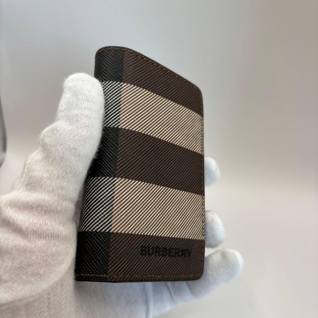 美品　BURBERRY キーケース　6連　ノバストライプ　チェック　ブラウン