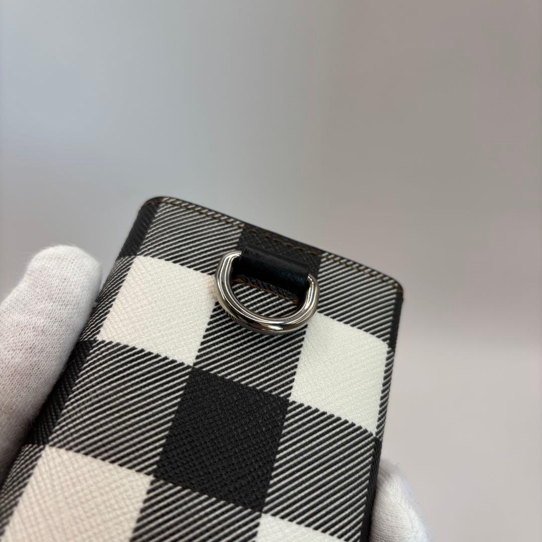 美品　BURBERRY キーケース　6連　ノバストライプ　チェック　ブラウン