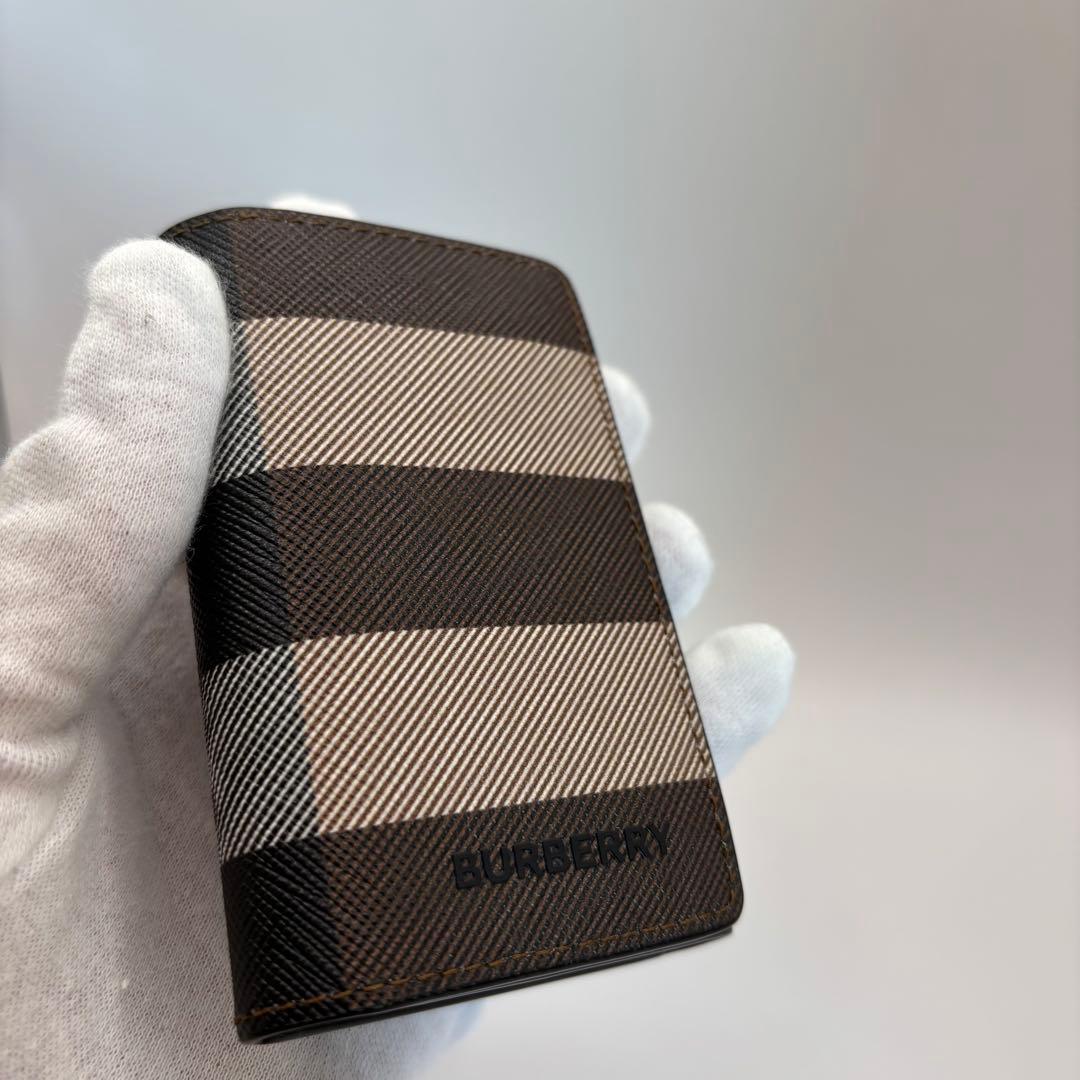 美品　BURBERRY キーケース　6連　ノバストライプ　チェック　ブラウン