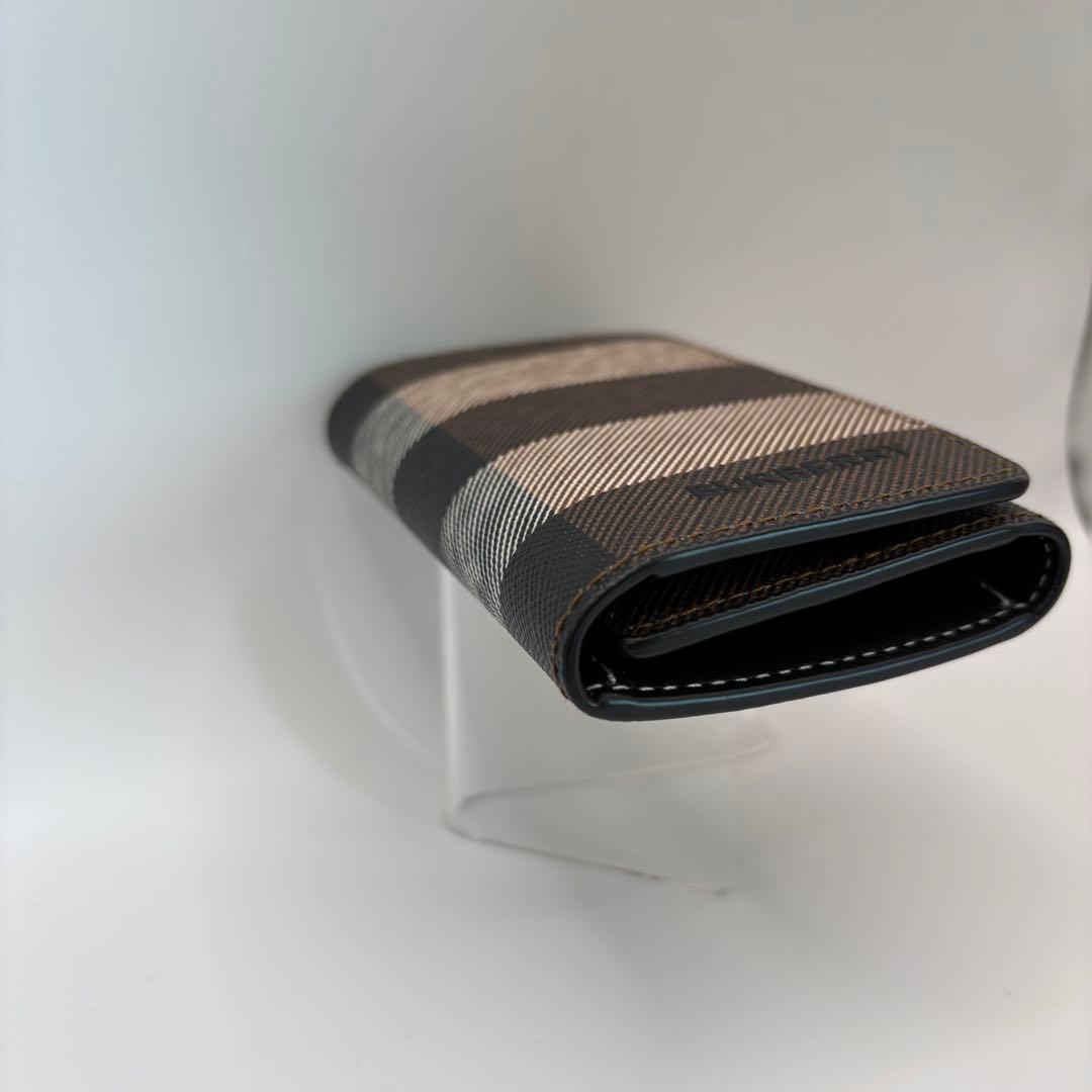 美品　BURBERRY キーケース　6連　ノバストライプ　チェック　ブラウン