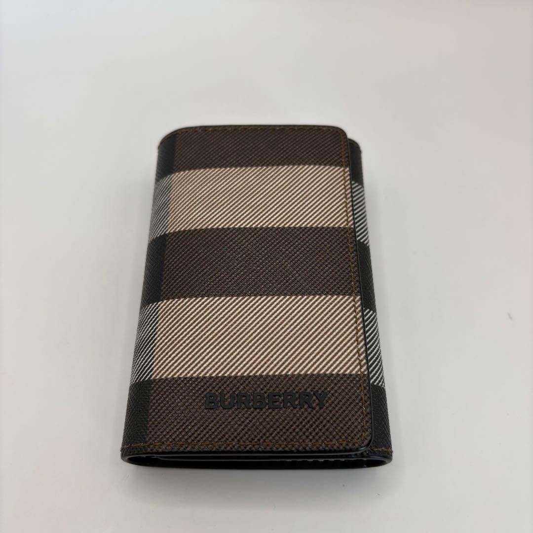 美品　BURBERRY キーケース　6連　ノバストライプ　チェック　ブラウン