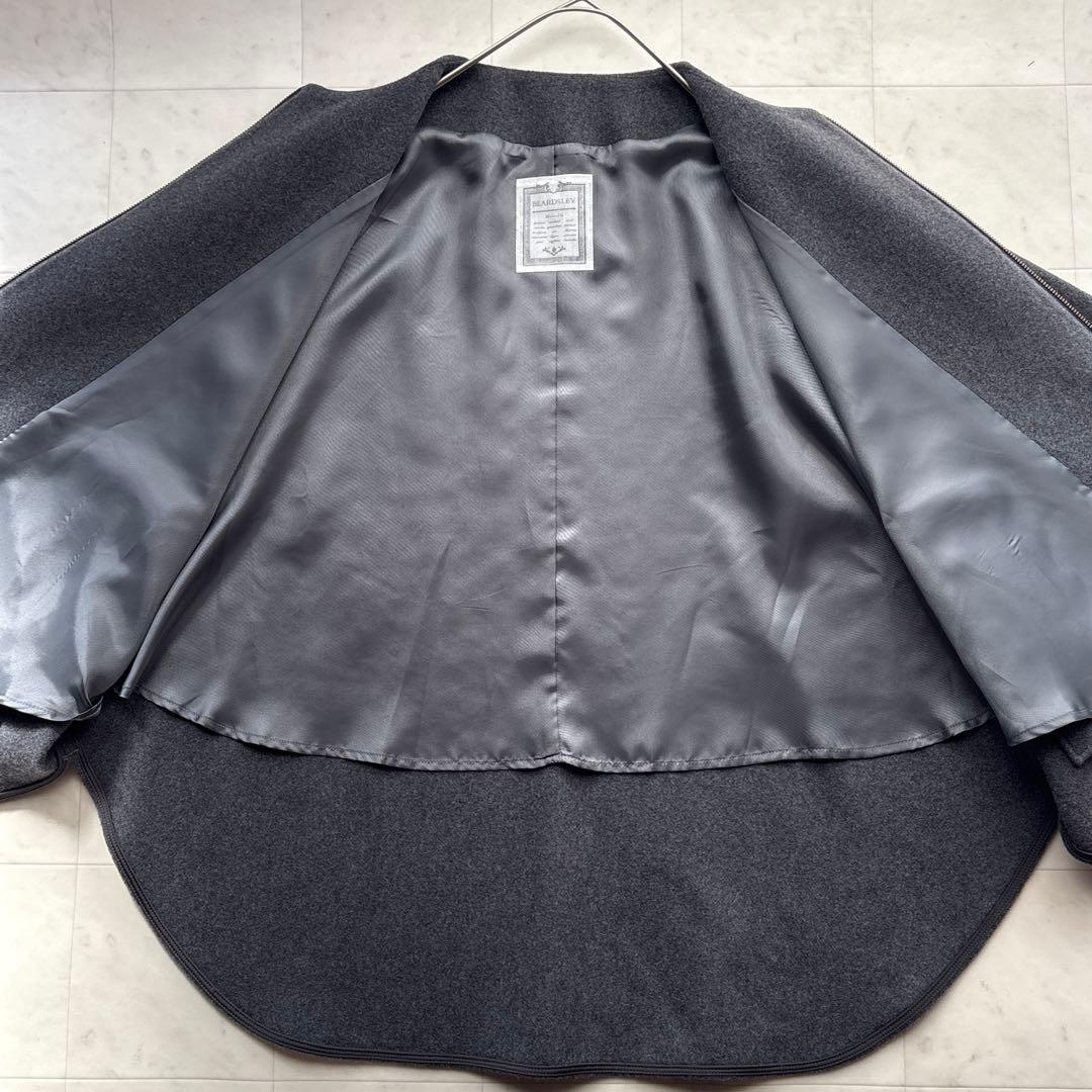 ビアズリー 24AW 未使用品 ウールポンチョコート チャコールグレー 防寒