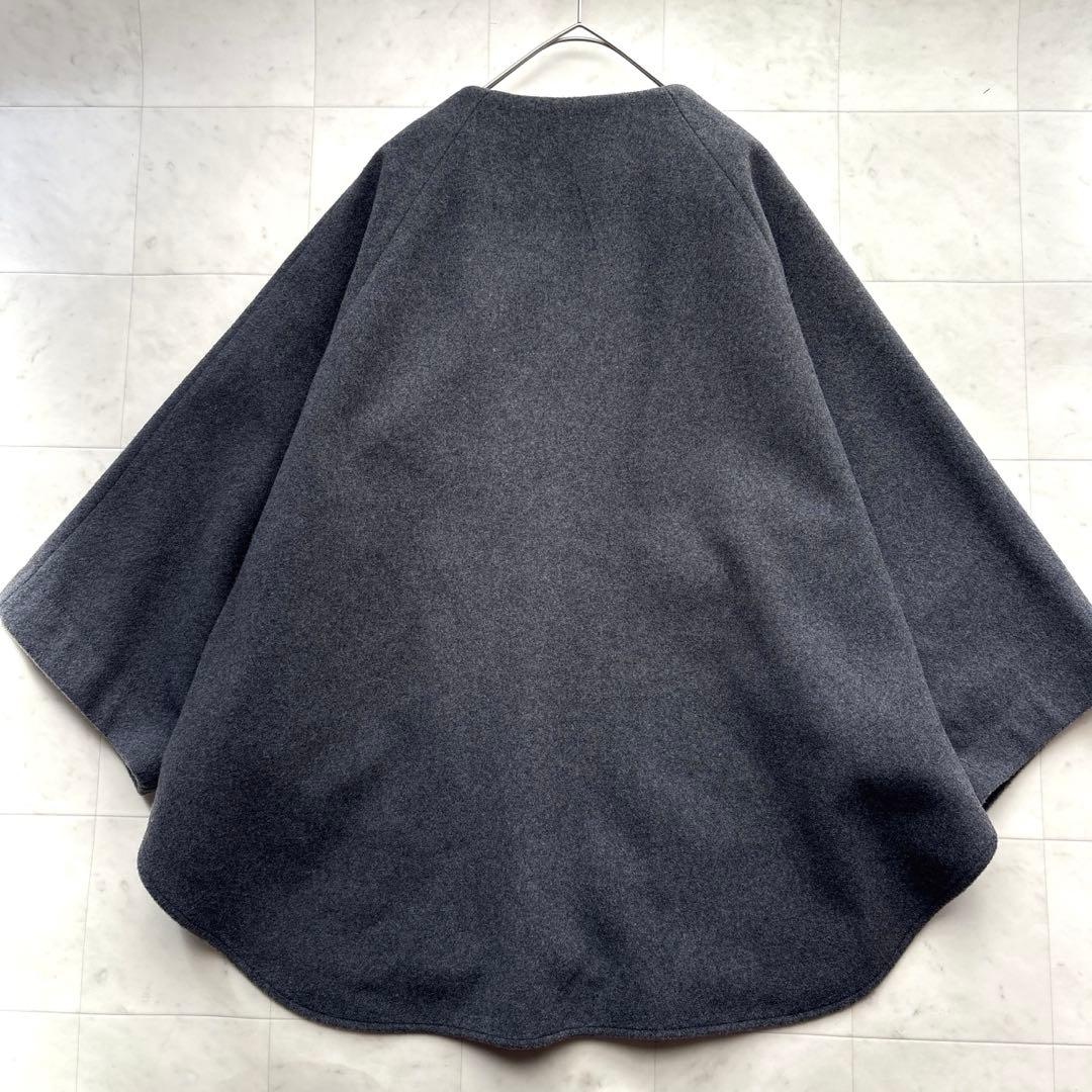 ビアズリー 24AW 未使用品 ウールポンチョコート チャコールグレー 防寒