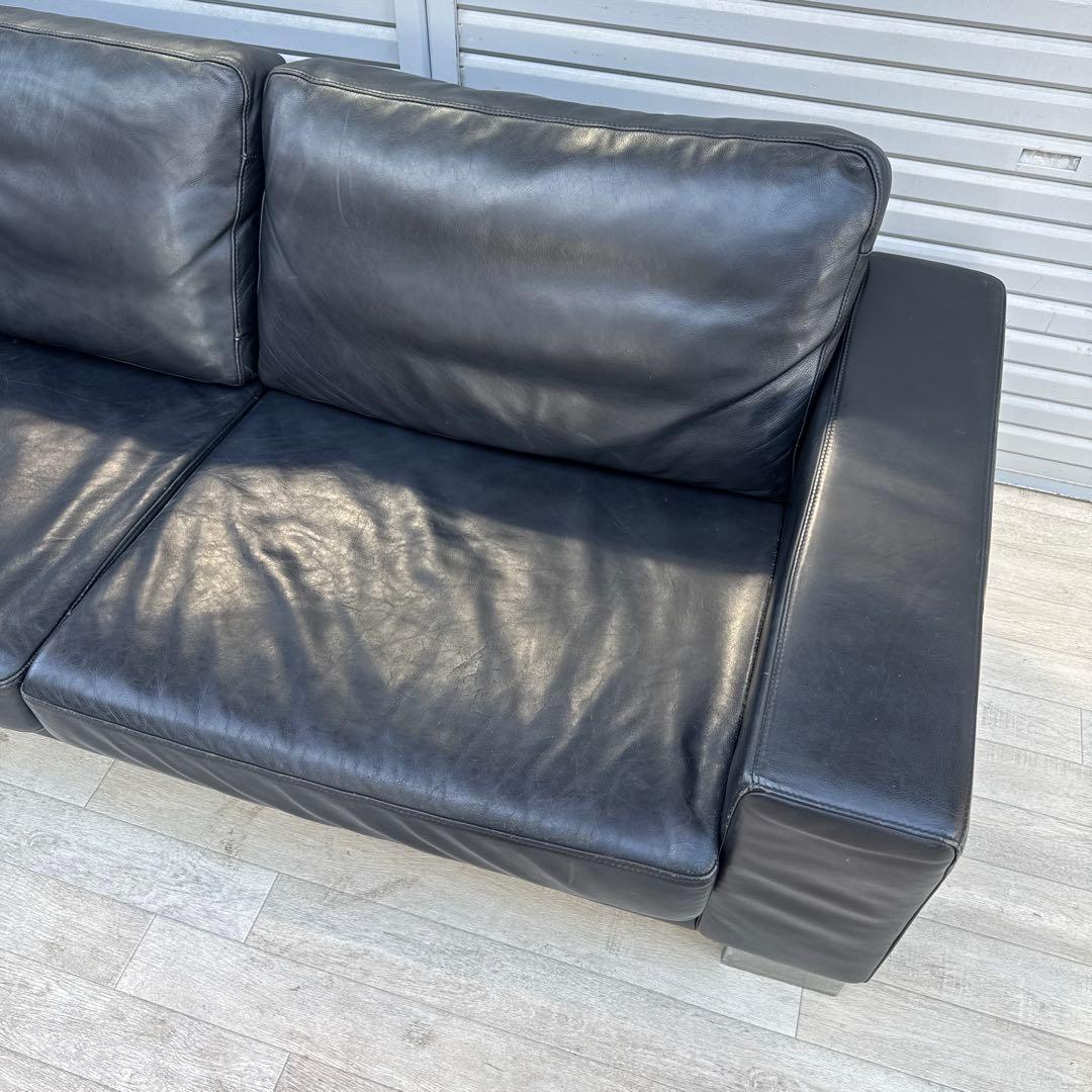 ボーコンセプト I.D.V.2 北欧モダン ブラック本革ソファ