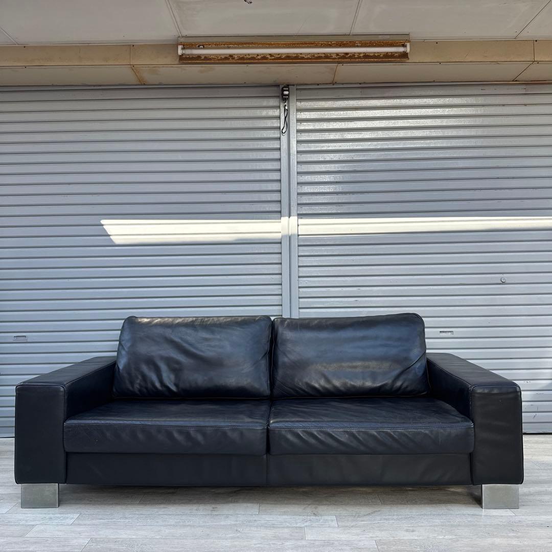 ボーコンセプト I.D.V.2 北欧モダン ブラック本革ソファ