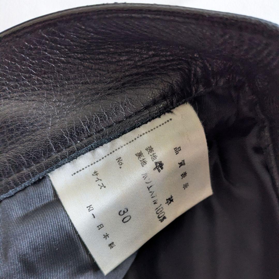 新品同様 日本製 レザーパンツ 革パンツ カウレザー 革パン レザパン 黒