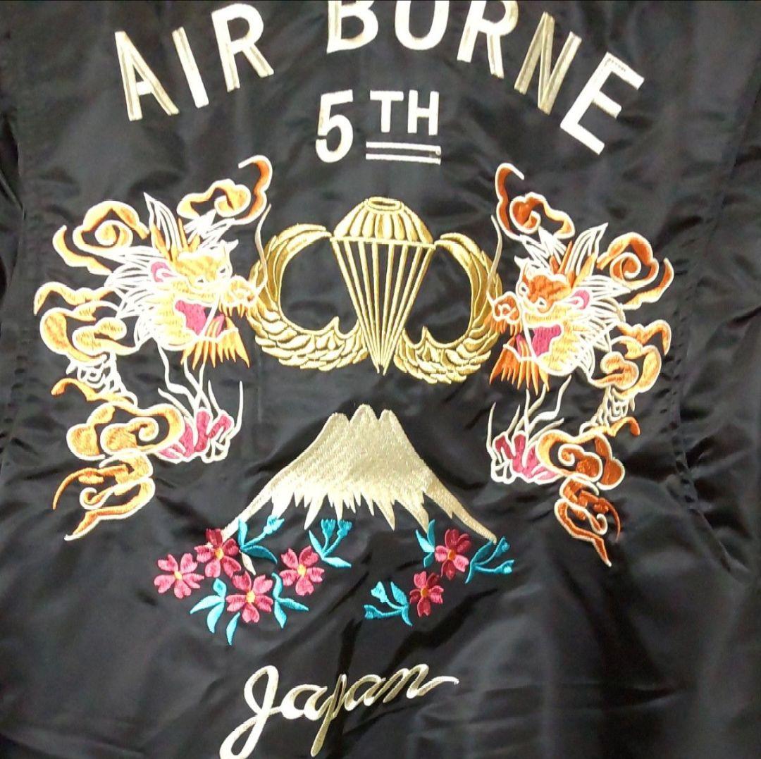 【新品】ヒューストン 刺繍カスタム フライトジャケット ブラックM