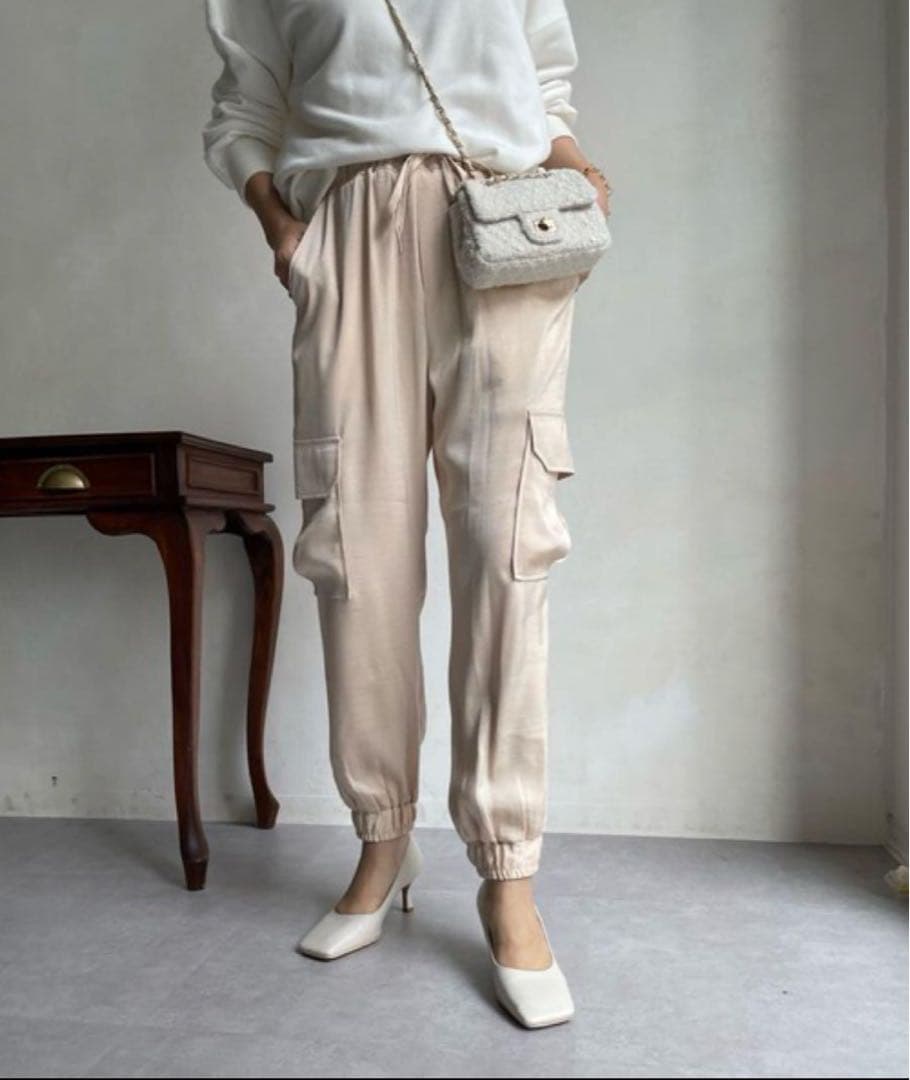 DouDouサテンカーゴパンツ