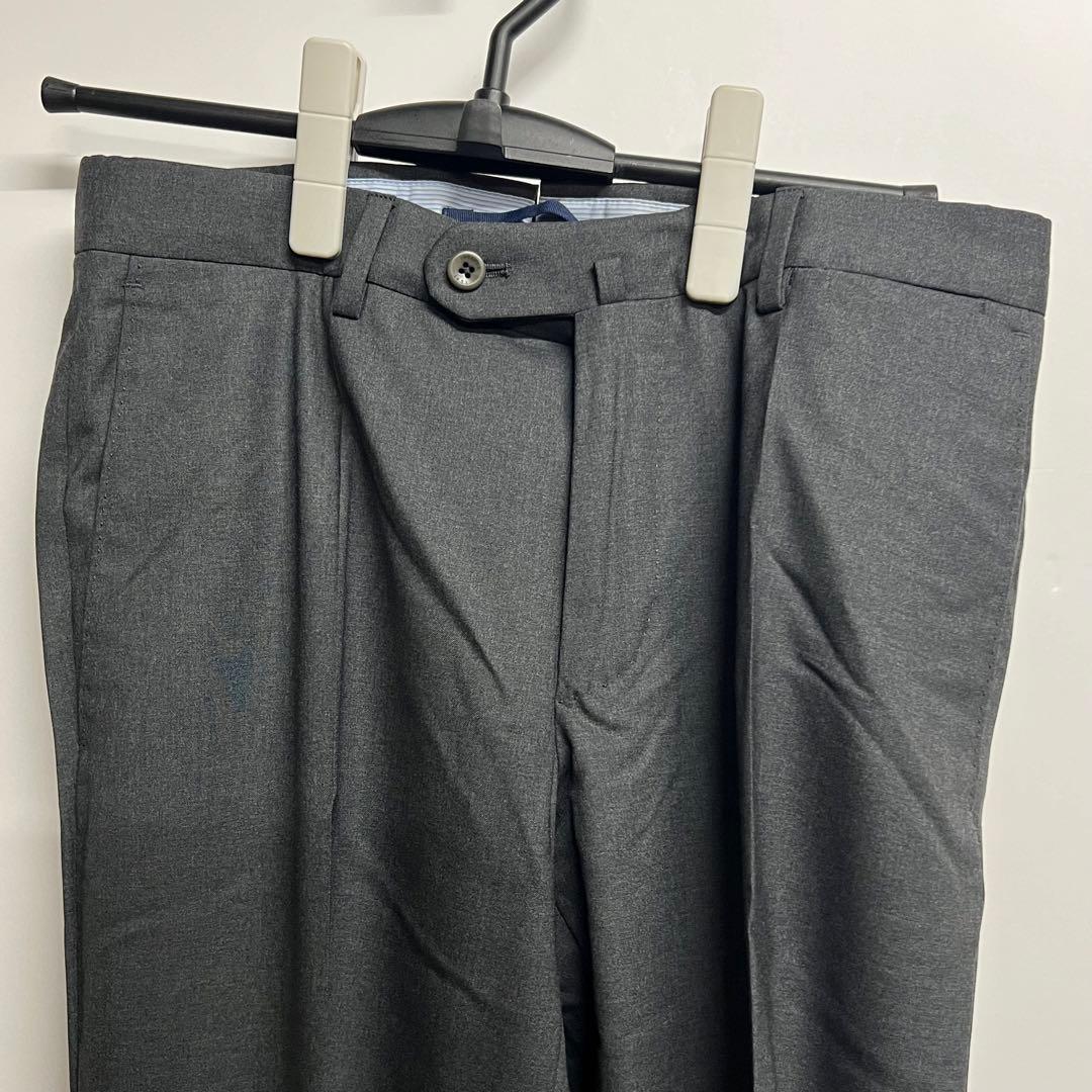 【新品未使用品】インコテックス スラックスパンツ ウール チャコールグレー 46