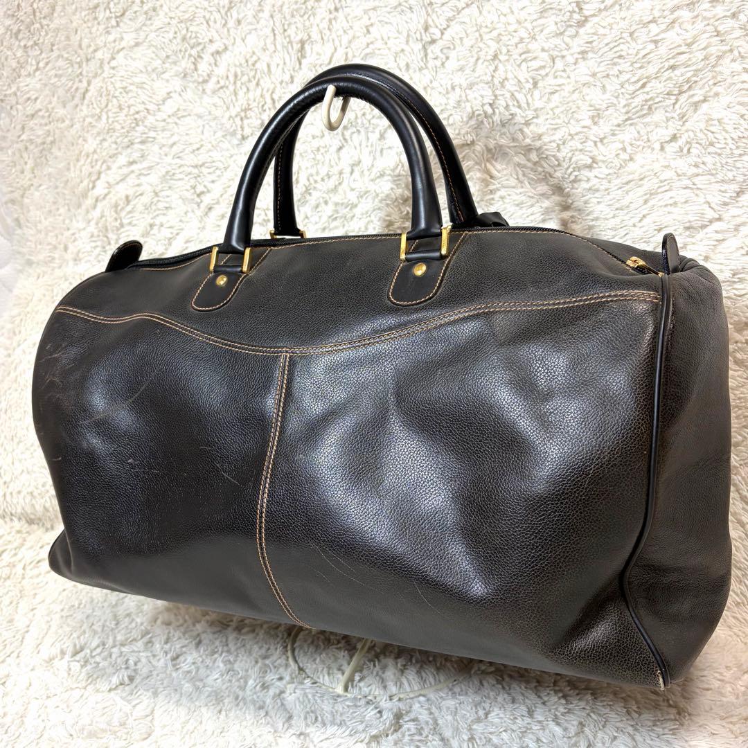 良品✨ダンヒル ボストンバッグ レザー ゴールド金具 大容量　ブラック