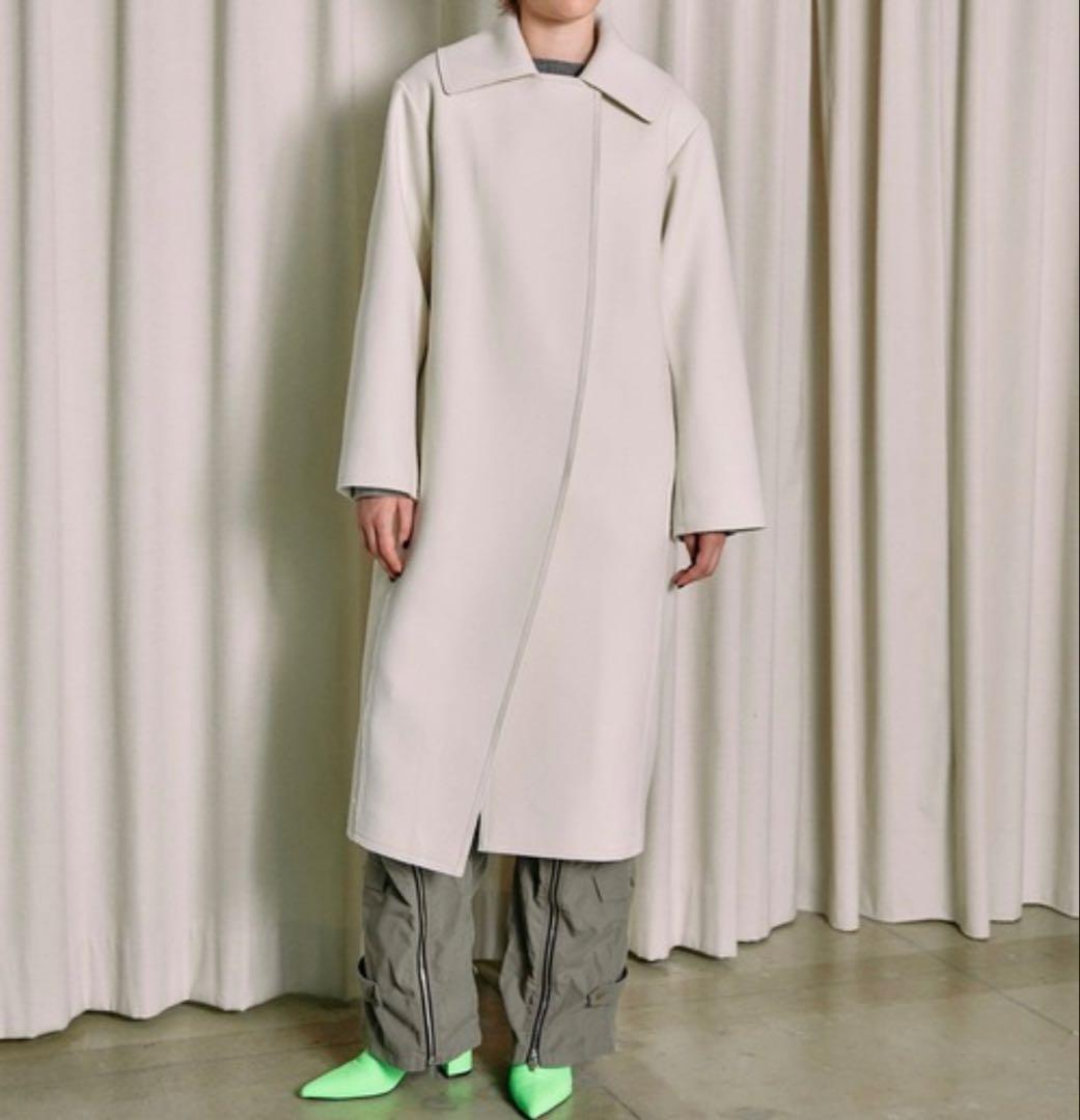 《新品》MAISON SPECIAL ローエッジコート S140メルトン 白 F