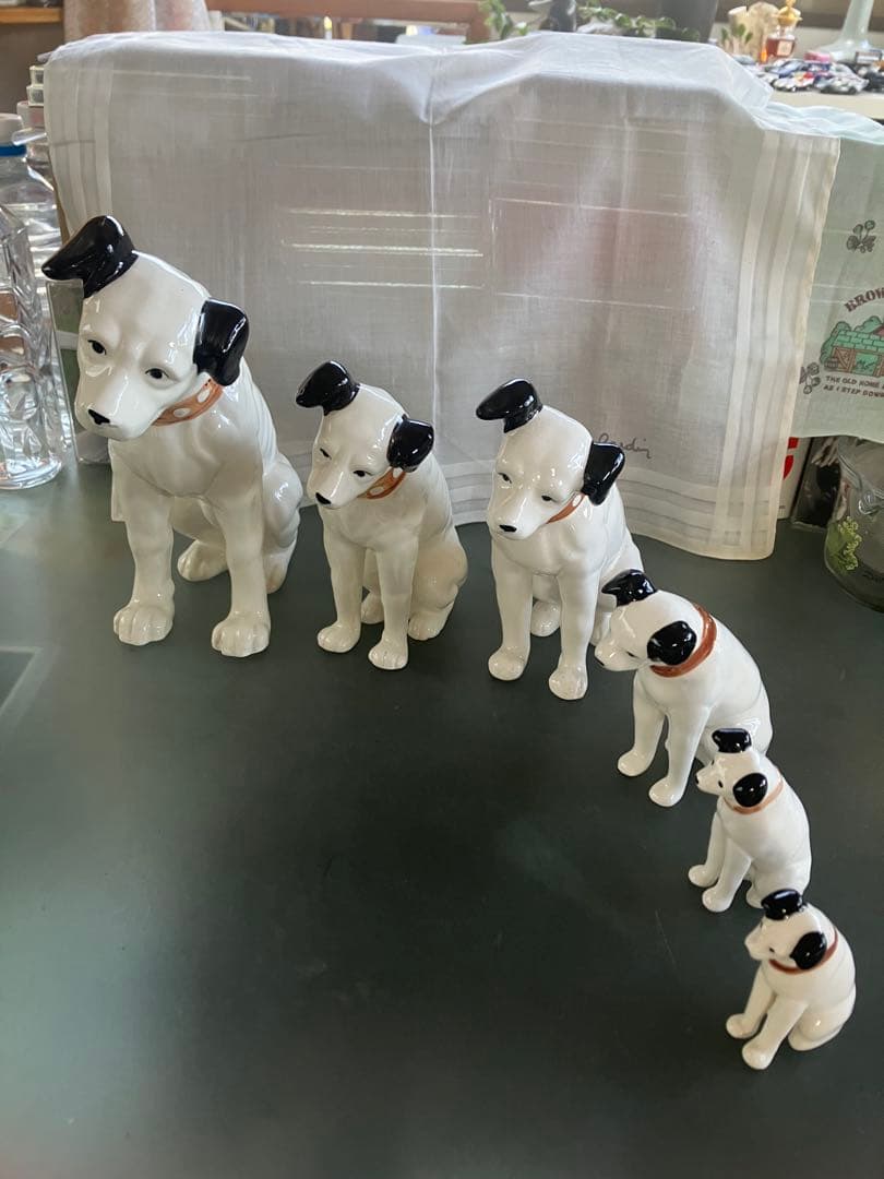 Victor ビクターニッパー 犬置物 6体70〜220mm昭和レトロ