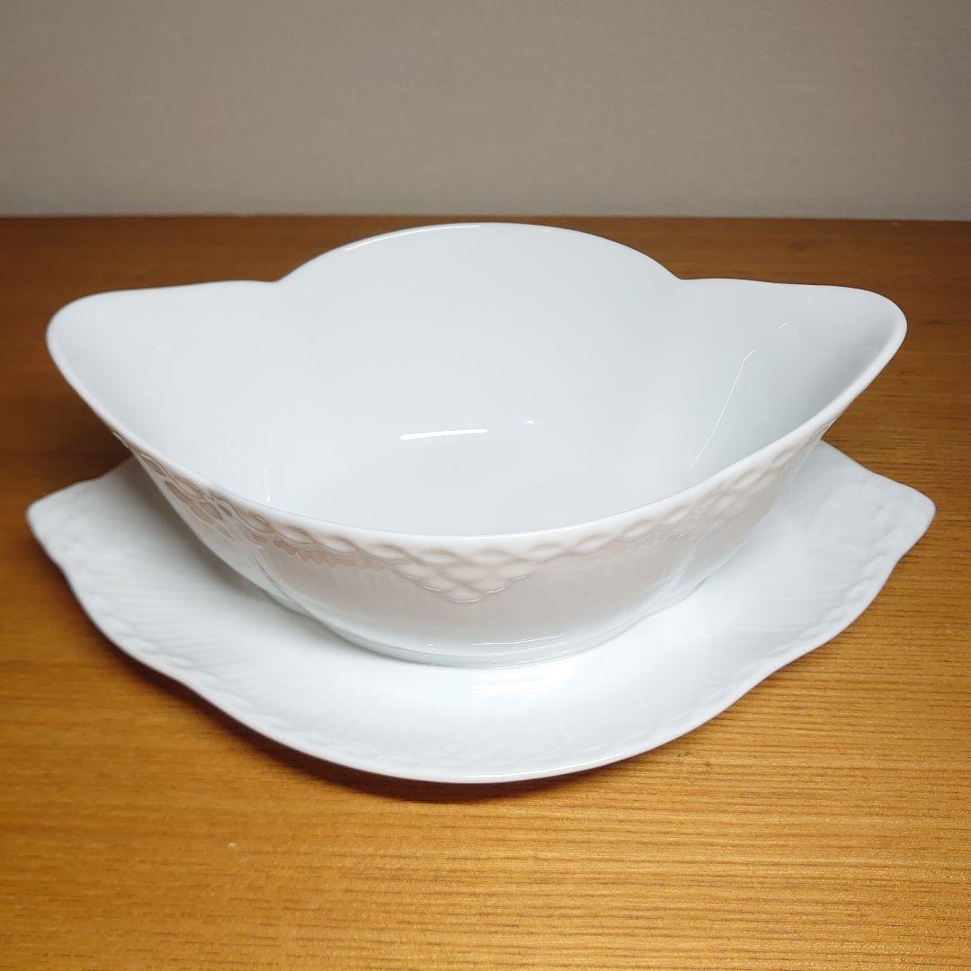 ロイヤルコペンハーゲン　ホワイトフルーテッドハーフレース　ソースボート