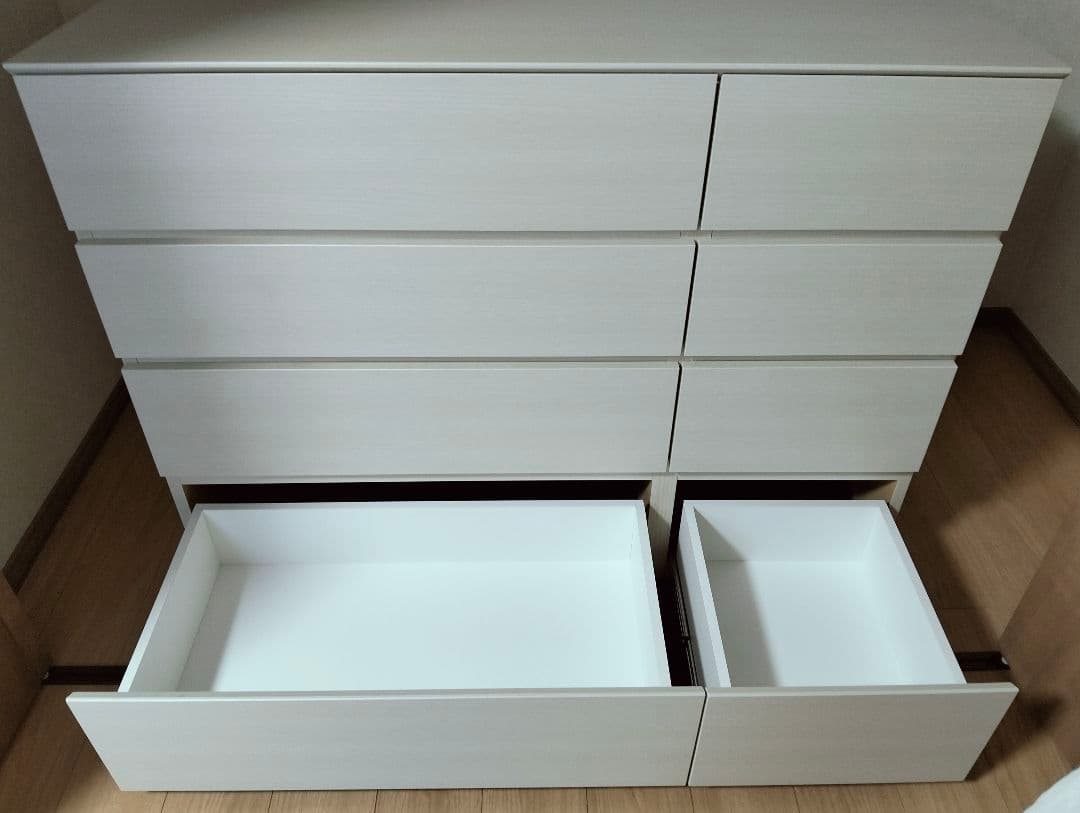 ニトリ　ローチェスト　クエス　ホワイトウォッシュ 120cm幅　使用１年未満