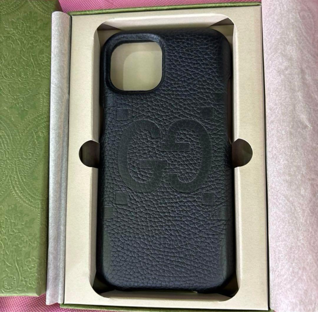 新品正規品⭐︎GUCCI グッチ iPhone15 ケース GG ジャンボ レザー