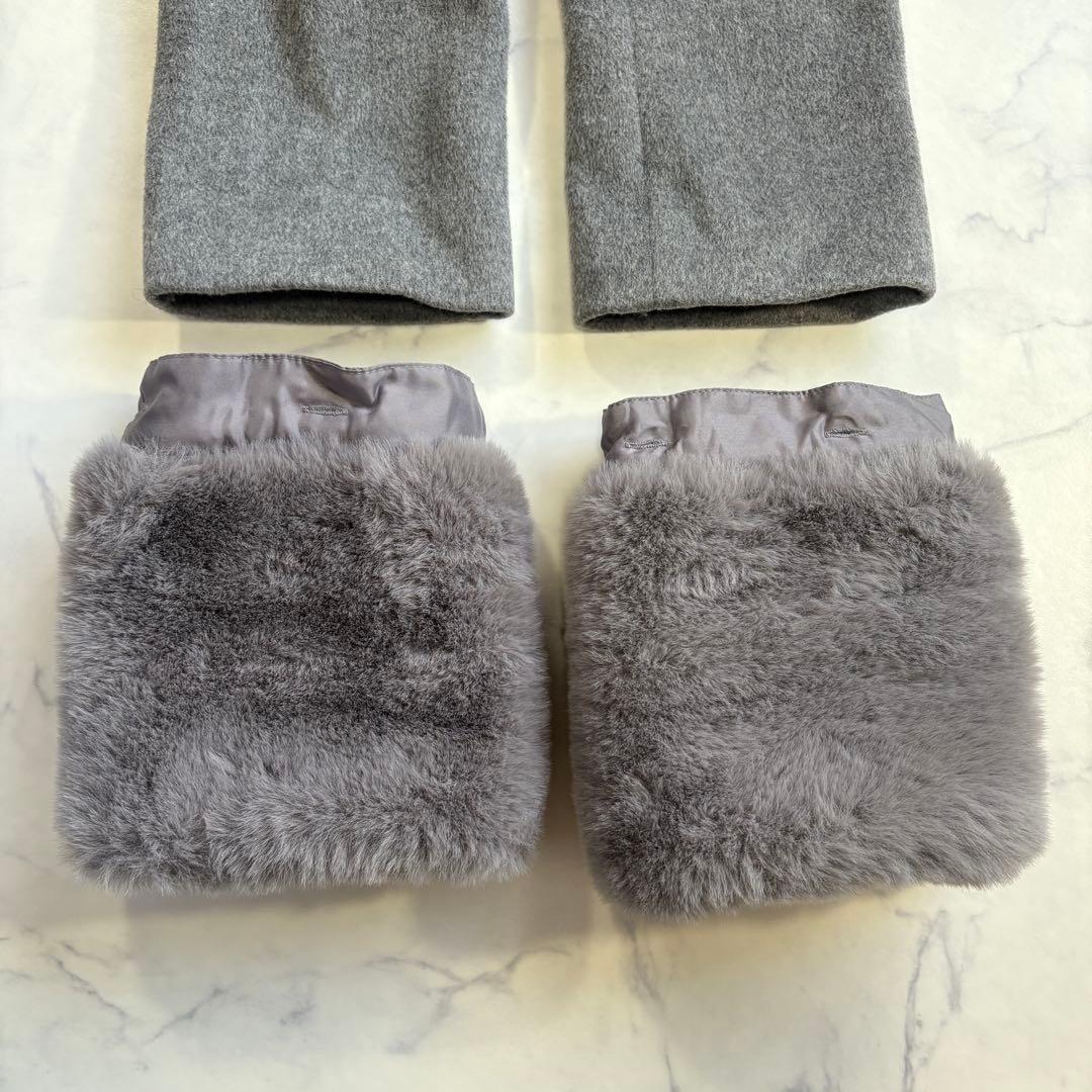 極美品24AWナチュラルビューティベーシックフェイクファースリーブペプラムコート