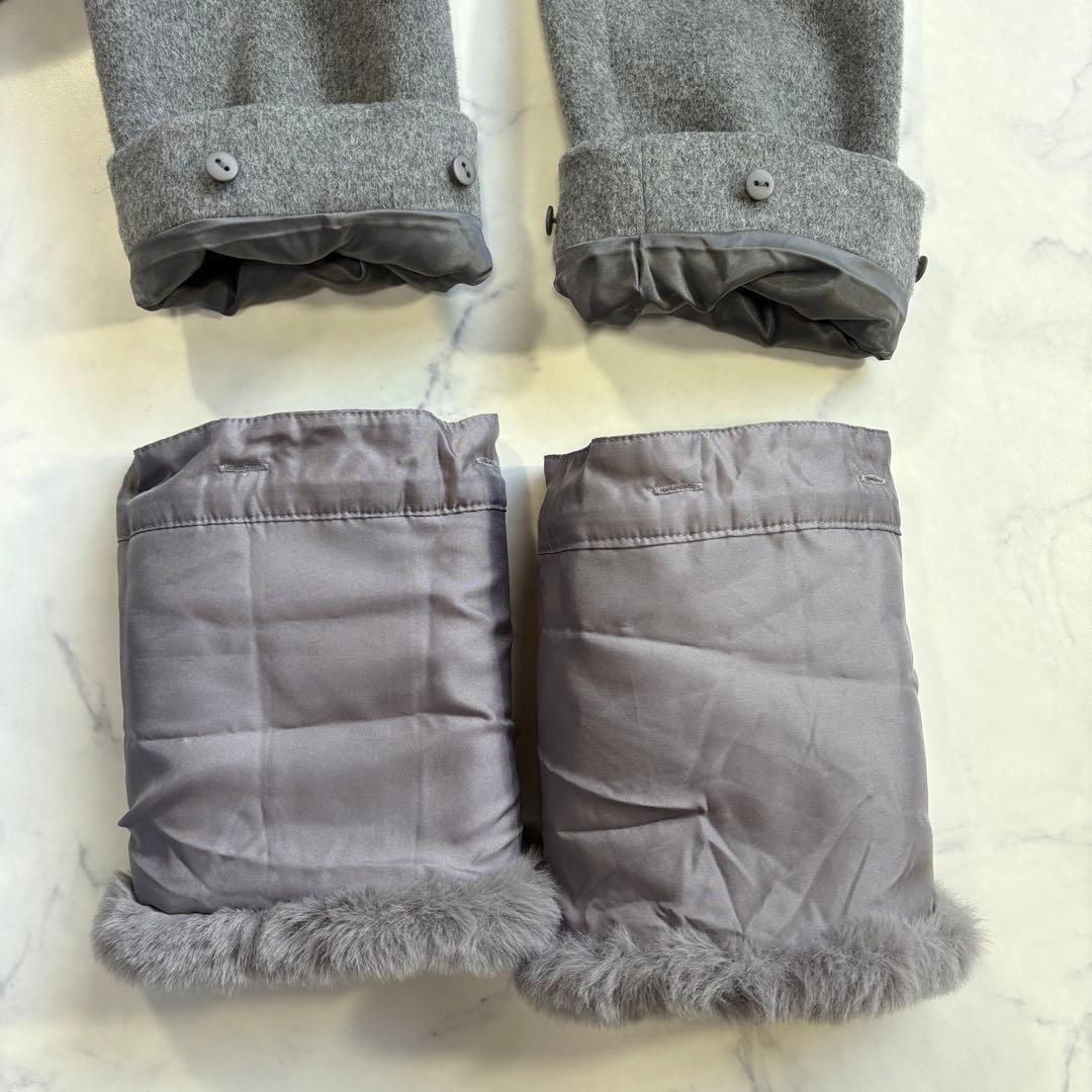 極美品24AWナチュラルビューティベーシックフェイクファースリーブペプラムコート