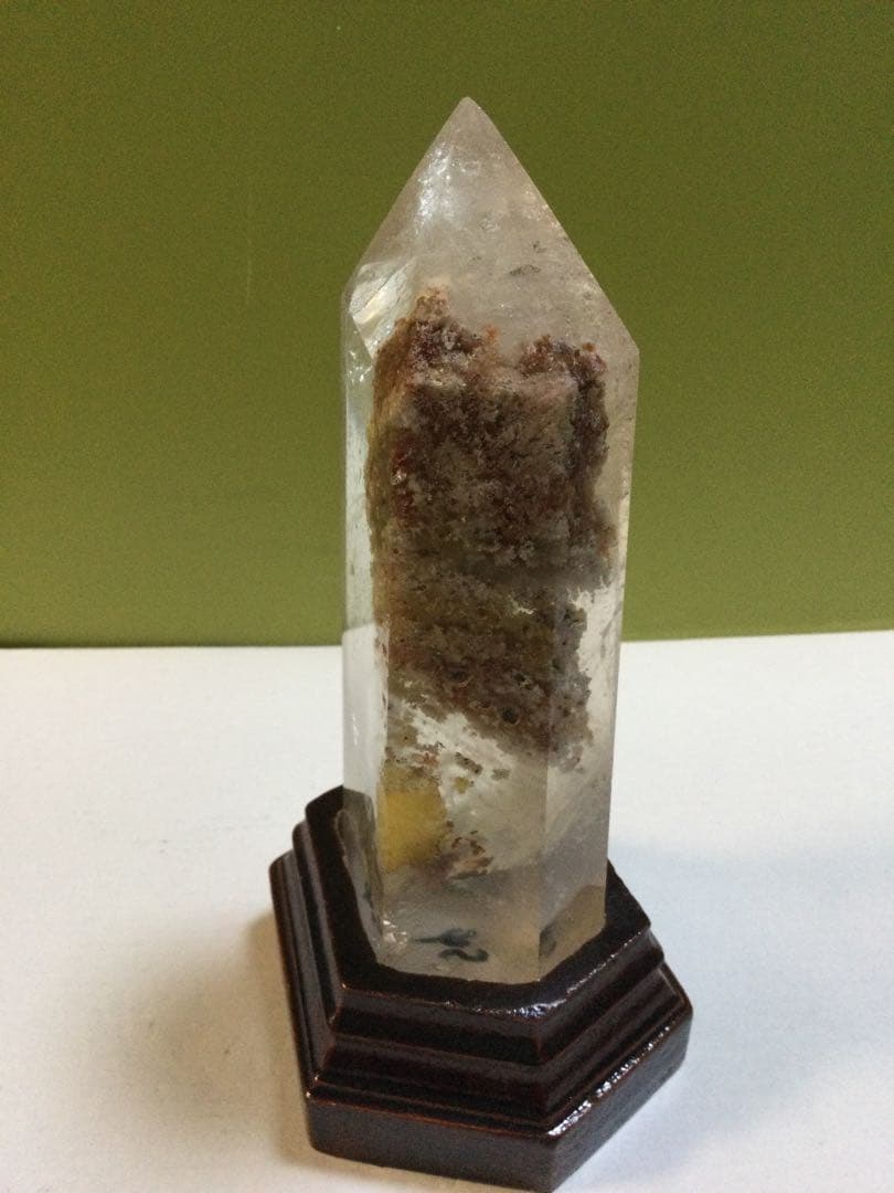 ガーデン水晶6角柱，赤水晶6角柱，インカローズ原石，3点セット