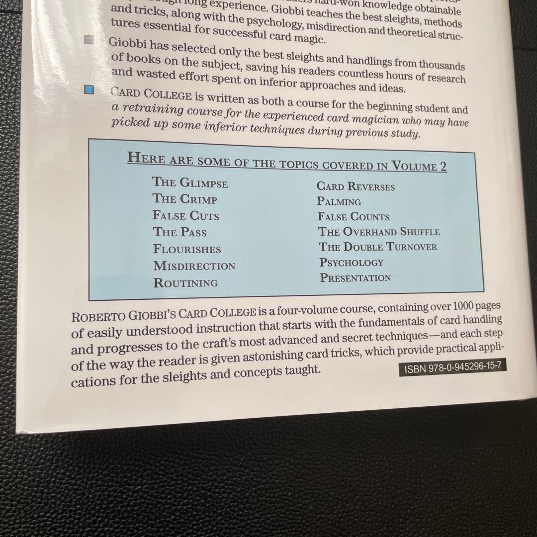 洋書 Card College 1 and 2 by Roberto Giobbi