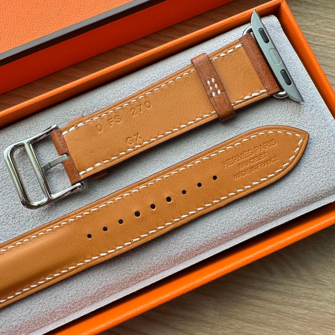 2350 Apple Watch エルメス　ブラウン　レザー　ドゥブルトゥール